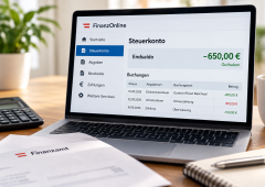 KI, SYMBOLBILD: FinanzOnline - Auszahlung , Guthaben oder Nachzahlung? - So liest du dein Steuerkonto ( wichtig - Angaben ohne Gewähr)